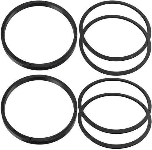 AERZETIX - Set med 2 ringar/distansringar för högtalare Ø 200 x 12 mm av ABS-plast + 4 x packningar