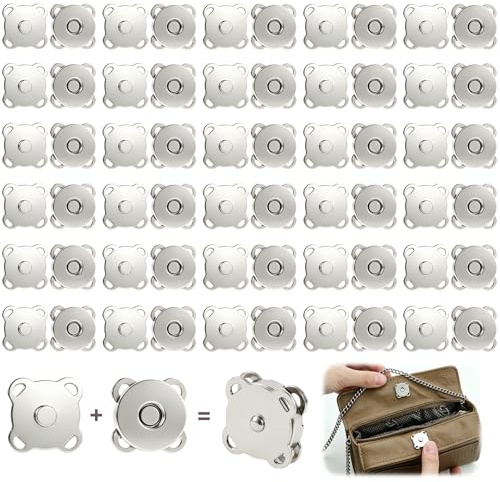 30 cierres magnéticos para coser, botones magnéticos invisibles, 14 mm, plata, presiones magnéticas para ropa, bolsos, costura DIY