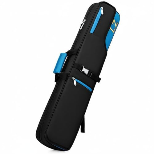 MERIGLARE Étui de Queue de Billard Sac à Queues Housse Protection Rangement 8 Compartiments pour Éléments Séparés Nylon Robuste avec Bandoulière Adapté au
