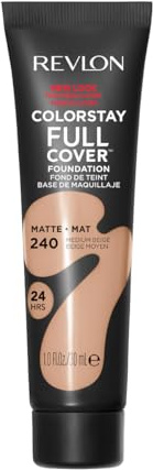 Revlon Liquid Foundation, ColorStay Face Makeup for Normal and Dry Skin, Longwear Full Coverage with Matte Finish, Oil Free, Medium Beige, 1.0 Fl Oz
