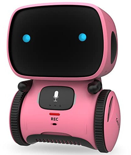 GILOBABY Interactive Smart Robot Toys, Intelligent Robot for Kids, Children Girls Robotic 3 Years Old Up, Touch Control & Voice Control, Dance, Sing, Walk & Playback, Robotic Toys for Kids (Pink)
