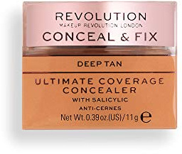 Revolution Beauty London, Conceal and Fix, Ultimate Coverage, Concealer, Deep Tan, 11g