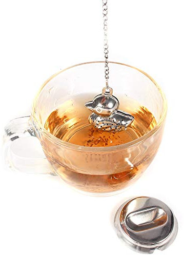 Stainless Steel Duck Shaped Tea Infuser with Base, Tea Strainer Filter for Home & Office Use