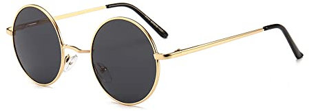 JoXiGo Sonnenbrille Herren Damen Polarisiert UV400, Runde Metall Rahme Klassische Retro Brille