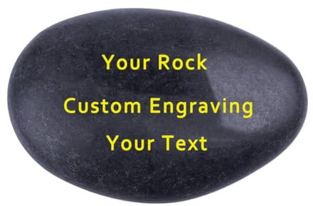 Individuell Gravierter Stein – Personalisierter Stein mit Goldenem Text, Dekorative Gartensteine mit Gravur Einer Beliebigen Nachricht, Gravierte Steine für Sorgensteine, Graviertes Steingeschenk