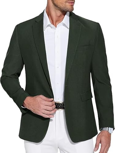 COOFANDY Herrensakko Sportlich Freizeit Blazer Herren Business Sakko für Männer Slim Fit Jackett Sport Anzugjacken Gekerbtem Revers Hochzeits Anzug Herren Sportlich Elegant Dunkelgrün 3XL