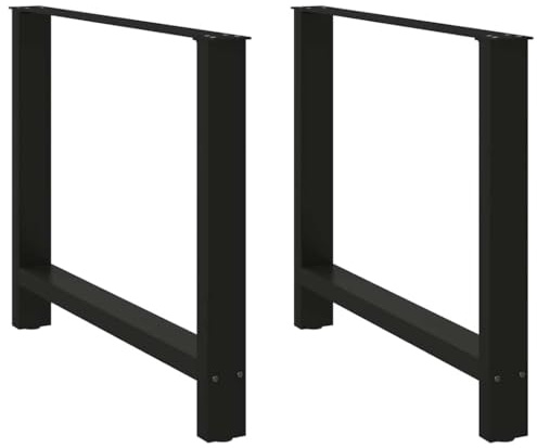 vidaXL Gambe per tavolo da pranzo nere 2 pz 100x(72-73) cm in acciaio
