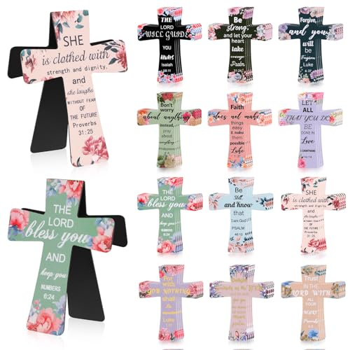 Resurhang 48 Pcs Magnetic Bookmarks Christian Cross Magnetic Page Markers Religious Bible Verses Bookmarks for Mother's Day Women Student Student School Church Bible Study Group (Flower)