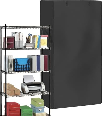 Storage Shelf Cover, Outdoor Heavy Duty, Dustproof Waterproof Shelf, 92x46x158cm, Protective Full Coverage, Windproof & Durable Design, Ideal For Doors Clothes Garage Warehouses