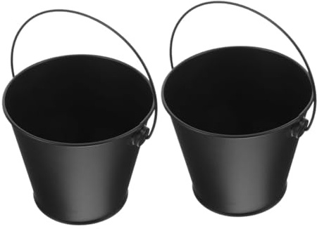 UTHCLO 2 pezzi Secchio in Metallo per Grasso Barbecue Contenitore Resistente al Calore per Gocce Olio Accessorio Barbecue Esterno Compatto e Riutilizzabile Facile da Pulire e Trasportare