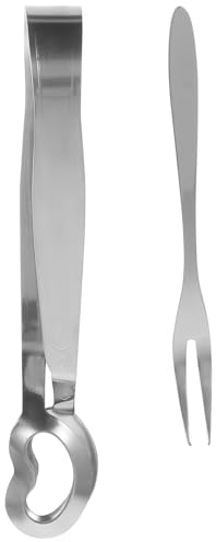 Sewroro Set Posate per Lumache in Acciaio Resistente Pinza e Forchetta da Tavola Utensili Resistenti al Calore per Ristoranti e Uso Domestico Accessori Cucina per Servire Frutti di Mare