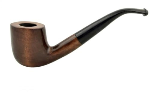Mr. Brog Tobakspipa modell N44 Latakia – handgjord visselpipa av päronträ, klassisk design, utan filter med metallkylare, lätt och balanserad, högkvalitativt utförande (valnöt)