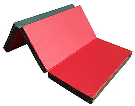 NIRO SPORT Materassino di Caduta 210 x 100 x 8 cm Pieghevole Tappetino da Allenamento Tappetino da Ginnastica per Esercizi Fitness Stuoia Sportiva Gym Mat Impermeabile, Rosso/Verde