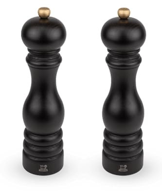 PEUGEOT - Duo Paris - Pepper Mill + Salt Mill 22 cm - Classic Adjustment - PEFC-Labelled Revalorised Wood - Made in France - Chocolate Colour