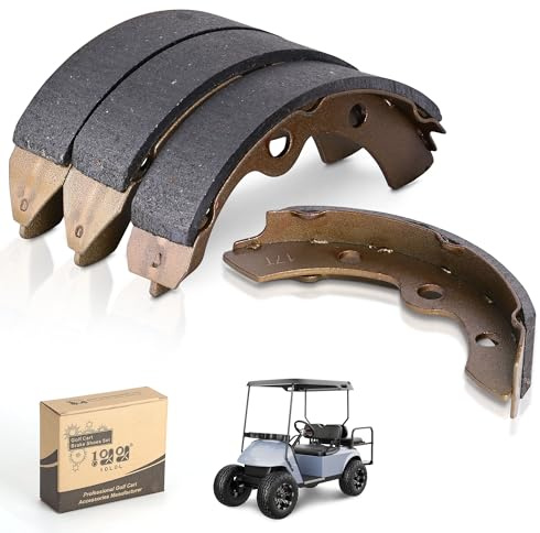 10L0L Golf Cart Brake Shoes for Yamaha G1 G2 G8 G9, Club Car DS 1995-up, Club Car Precedent 2004 up and EZGO 1986.5-1996, OEM 1018232-01, 27249G01, 17-25340-00 (2 Long, 2 Short)