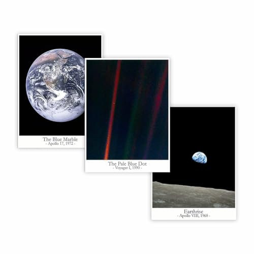 Pale Blue Dot & Earthrise Poster – Earth Space Wall Art (8 x 10)