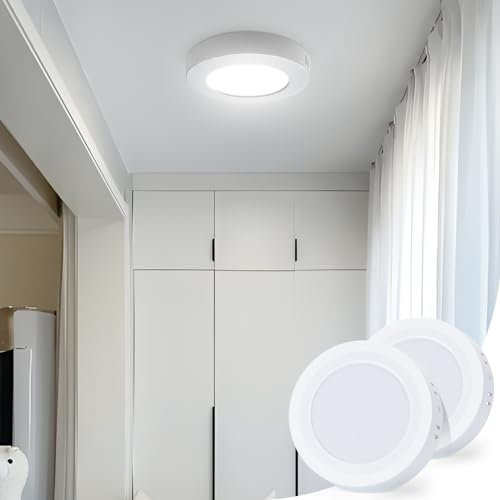 Aigostar LED Deckenleuchte 6W Deckenlampe, 6500K Kaltweiß 620lm Badezimmer Lampe ideal für Badezimmer Balkon Flur Küche Wohnzimmer Ø17.4cm, 2 Packungen