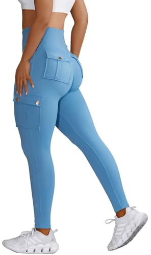 Nuofengkudu dam, hög midja, löpning, sport, leggings med fickor, stretch, joggingbyxor, gym, fitness, yogabyxor, vardag