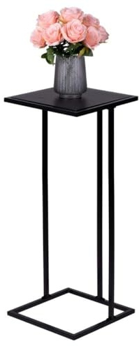 Arti Casa Beistelltisch - Metall und MDF - 75 x 33 x 33 cm - Bettisch - Sofatisch - Pflanzenständer - Couchtisch - Laptoptisch - Schwarz