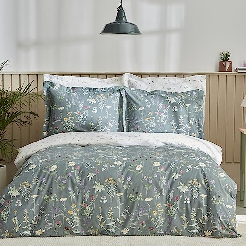 Karaca Home Evergreen enkelpåslakanset grönt – 100% bomull sängkläder set för enkelsäng med påslakan, lakan och örngott, 160 x 220 cm sängkläder, 180 x 240 cm lakan