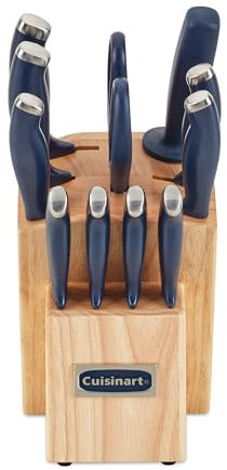 Cuisinart C77SSN-12P Color Pro Collection 12 Piece Knife Block Set, Navy