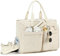 Makukke Strandtasche XXL, Cord Weekender Damen mit Schuhfach, Groß Faltbar Badetasche mit Reißverschluss für Urlaub Reisen Fitnessstudio Picknick (Beige)