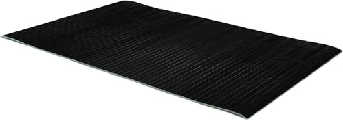 Comart - Tappeto Cucina Bamboo - 50x230 cm - Fondo Antiscivolo - Lavabile - Bambù Naturale Trattato - Resistente agli Schizzi - Passatoia Multiuso - Effetto Legno Lucido - Bambu Colorato - Nero