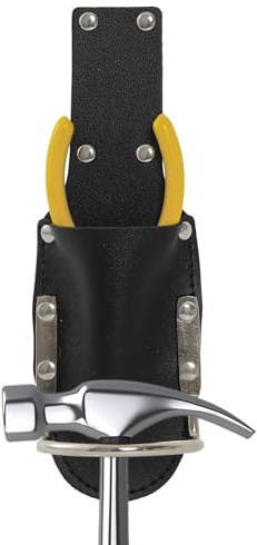 Hammer Loop for Belt-Fondina per strumenti in pelle PU con design 2 in 1, supporto durevole per utensili elettricisti, per potatura da giardino, funzione sicura, manutenzione della custodia