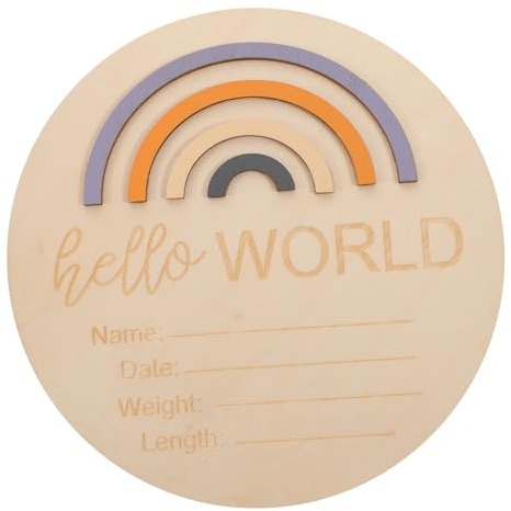 TOGEVAL Assorted Color Wooden Monthly Cards Baby Monthly Photo Props Safe to Hands No Burrs for Baby Shower