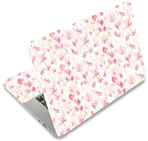 SUPERDANT Adesivo Decorativo Per Notebook Con Fiori Rosa Universale Per PC Portatili 12 13 13.3 14 15 15.4 15.6 Pollici Pellicola Protettiva Antigraffio Personalizzata