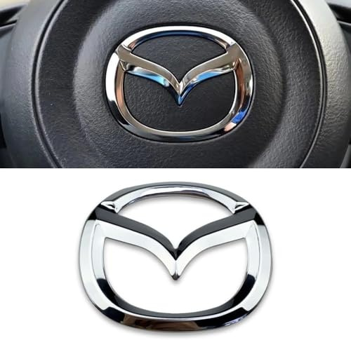 LIYANDAFA Logotipo del Coche para Mazda 3 II Bj. 2009-2014, Coche Pegatinas con Logotipo de Volante Emblema Decorativo para Volante, Accesorios Coche