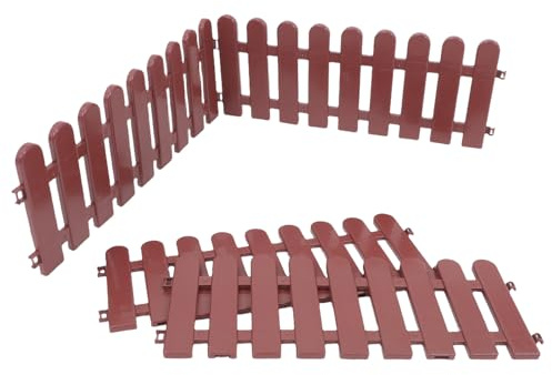 TOPBATHY Valla para Tortugas y Animales Pequeños de Plástico Resistente al Exterior, 4 Paneles (50x20 Cm) Color Café, Recinto Modular para Jardín y Césped, Cerca Decorativa para Patio