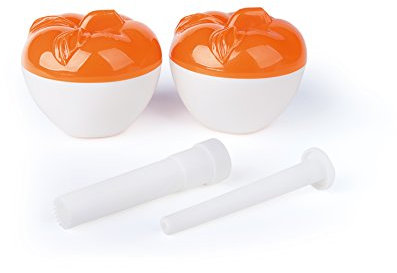 Excelsa Quick Cook Confezione 2 Cuoci Mela Microonde con Levatorsolo, Bianco, 2 unità