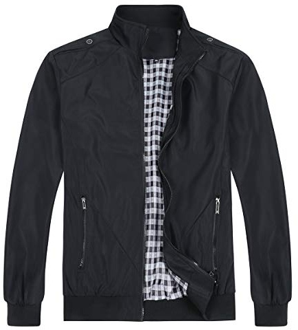 Allthemen Blouson Homme Leger Casual Veste Bomber Zip Jacket de Sport Coat | Décontracté à Col Montant,Coup-Vent De l'Aviateur,Classique Couleur Uni,Coupe Regulier,Ourlet Côtelés,De Transition,Outwear