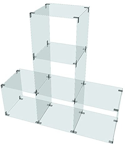Glassteckvitrine „Podest“ Glasregal Vitrine 5 Fächer á 30x30cm o. 40x40cm Verkaufsvitrine Ausstellungsvitrine Messevitrine Verkaufsregal Fächervitrine Schaufenstervitrine Glaspodest (40 x 40 cm)