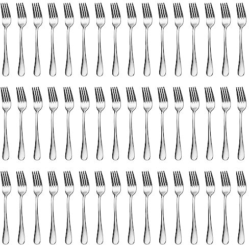 WOPPLXY Forks Set of 48, 20cm Catering Forks Stainless Steel, Dinner Cutlery Table Forks Set for Home Kitchen, Restaurant, Dishwasher Safe