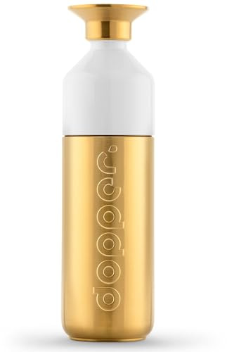 Dopper Steel Gold drinking bottle 800ml - stainless steel water bottle - BPA free water bottle, 18/8 stainless steel, leakproof - sports bottle for sports, outdoor & office