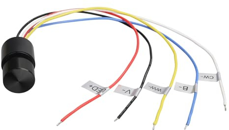 Micro Pulsante Illuminazione LED RGB Dimmer CCT con Memoria 12-24VDC, Corrente 3A/CH, IP65, Interruttore Controllo Versatile dell'Illuminazione con Doppio Click, Triplo Click e Rotazione del Pulsante