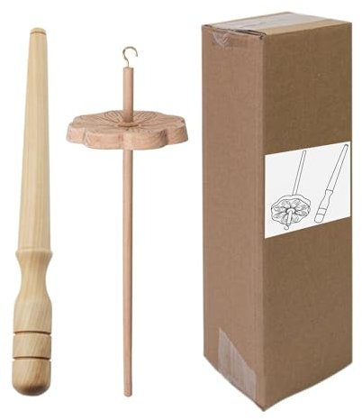 Generisch Hölzerne Handspindel | Spindel Mit Oberem Schwungrad Für Anfänger | Holz-Zubehör für Handarbeiten, Webspindel & Strickzubehör für Webprojekte, Häkeln und Wollverarbeitung