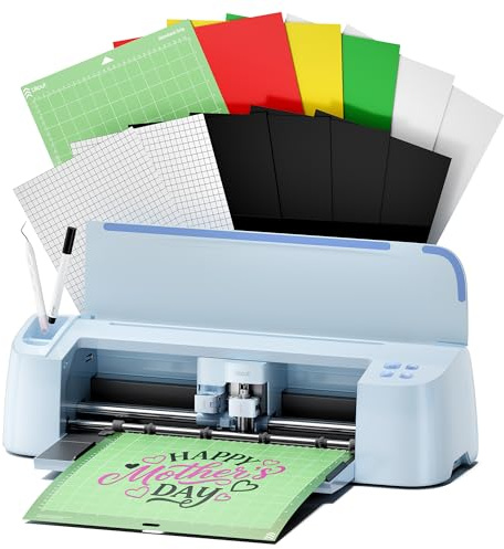 Likcut S31 Plotter de Corte A3 con Kit de Inicio, Máquina para Crear Pegatinas, Vinilo Textil y Scrapbooking, Cortadora Inteligente Silenciosa para Etiquetas y Decoración del Hogar, Azul