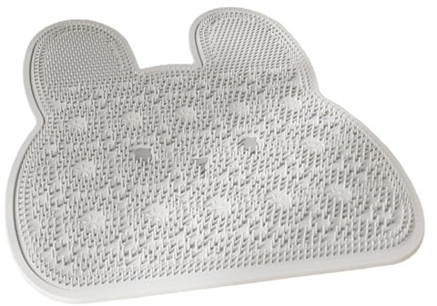 Jiimhte Brosse à dos pour douche, nettoyeur de dos en silicone antidérapant, tapis de nettoyage pour le dos de lapin, pour le nettoyage des pieds, pour hommes, femmes, famille, maison