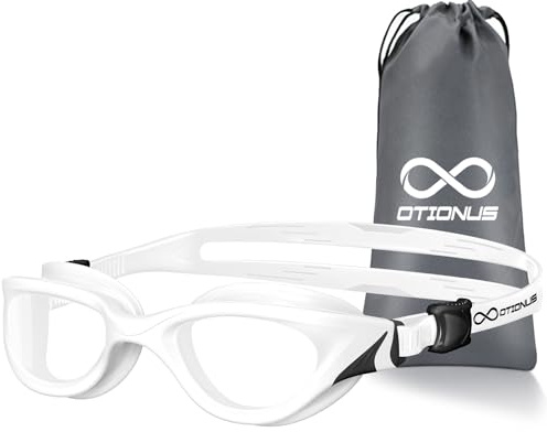 Otionus Swim Goggles for Adult Swimming Goggles Anti Fog UV No Leakage Wide View Clear Vision for Unisex Men Women Clear Lens
