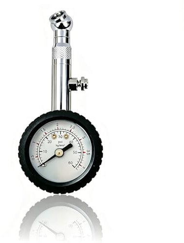 Ncheli Manometro Pressione Gomme Meccanico, 0-4,1 Bar/60 PSI