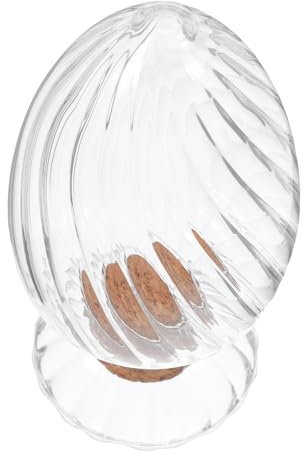 AKOOSY Tarro de Almacenamiento Transparente de Vidrio Forma de Hélice para Cerillas y Palillos, Decorativo para Chimenea y Fácil de Limpiar