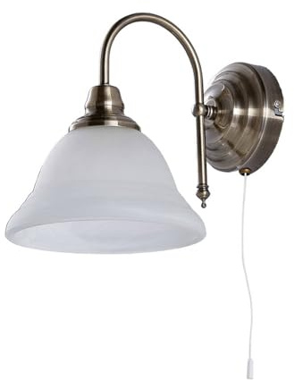 Lindby Wall Light Hanna dimmable (Antique, Vintage) in White Made of Glass for e.g. Living Room & Dining (1 Light Source E14) from wall Lighting lamp