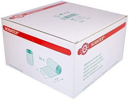 Nobatex Mullbinde ohne Folie Fixierbinde 4 cm x 4m, 50 Stück