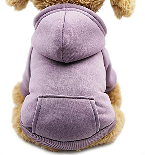 Idepet Hunde-Kapuzenpullover, Baumwolle Hundemantel Warme Jacke für Kleine Mittelgroße Hundewelpen Teddy Chihuahua