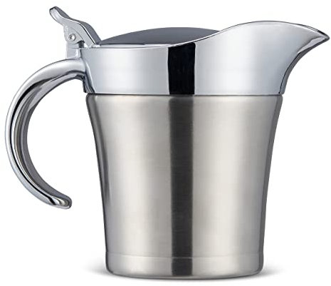 Oak & Steel - Salsera Premium Acero Inoxidable, Capacidad de 480ml - Elegante Jarra acero Inoxidable