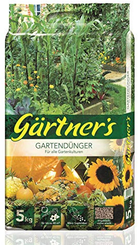 Gärtner’s Gartendünger 5 kg I NPK Dünger für Obst, Gemüse, Stauden und Blumen I Organischer Dünger zur Bodenverbesserung I Volldünger NPK Dünger 6+3+8 I Für bis zu 40 m2