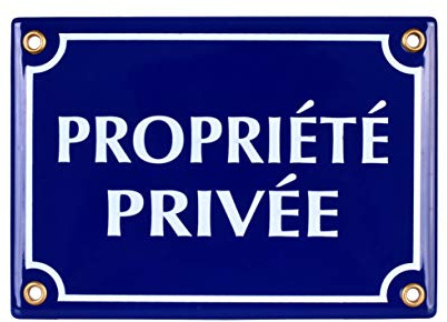 Sosenco Plaque emaillée PROPRIÉTÉ PRIVÉE 12x17 cm - Panneau Propriété Privée - Plaque Alarme - Panneau Signalétique Défense d'entrer - Bleu